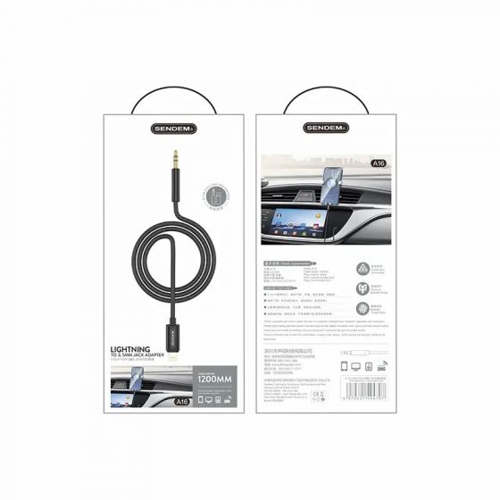 Cable SENDEM A16 Lightning to 3.5mm Aux
