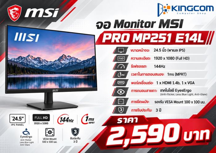 MONITOR 24.5'' MSI PRO MP251 E14L