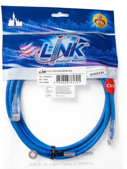 CAT6 UTP Cable 3mLINK (US-5103LZ)คละส