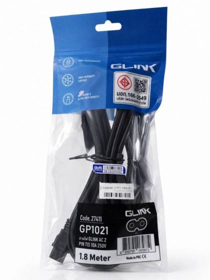 27411 Glink AC PowerCord 2PIN TIS10A250V 1.8M  