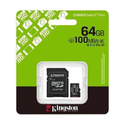 64GB Micro SD Card KINGSTON Canvas Select Plus SDCS3 (100MB/s.)    