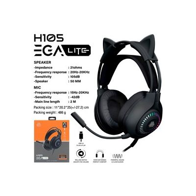 Headset EGA LITE (H105) Black