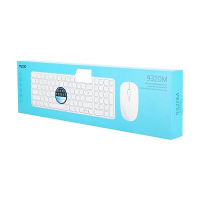 COMBO SET WIRELESS RAPOO 9320M WHITE (BLUETOOTH)