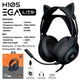 Headset EGA LITE (H105) Black
